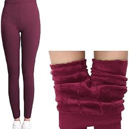 Ankle Length (24 to 36 Waist) Stretchable Fleece Women Warm Thick Fur Lined Fleece Winter Thermal Soft Legging Tights Stocking - Slim Fit-image-76