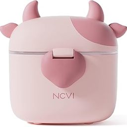 Onomie Baby Formula Dispenser On The Go, Formula Container to Go, Formula Holder for Travel, Outdoor Picnic with Baby Infant, Portable Container for Milk Powder, Snacks, Candy, Fruits (Pink, Cow)-1