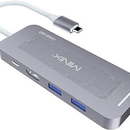 MINIX NEO Storage, 120GB Aluminum USB-C Multiport SSD Storage Hub, Built-in M.2 SSD Storage with HDMI [4K @ 30Hz], 2 x USB 3.0 and USB-C for Power Delivery, Compatible for Apple MacBook. (Space Gray)-22