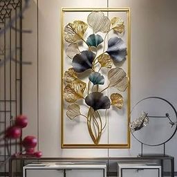 KRYVA - Metal Handcrafted Wall Art Flower Leaf Modern Decorative Stylish Iron Wall Hanging for Home Decor Perfect for Living Room, Bedroom, Drawing Room, Hotel & Restaurant (Size 24x43 Inch)-image-23