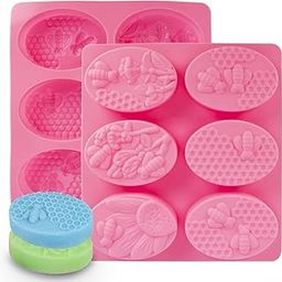 Silicone Soap Mold | Multicolor 6 Cavity Oval Shape Soap Moulds for Soap Making | Soap Making Kit | Soap Base Mould for Soap Bar, Resin, Chocolate (Multicolour Pack of 1)-image-6