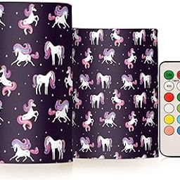OURVII 2Pack Unicorn Space Flameless Candles Set Remote Timers Pillar Candles for Home Bedroom Bathroom Outdoor Party Garden Ambient Lighting Kitchen Decoration-image-81