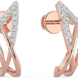 18Kt Rose Gold & Real Diamond Earrings for Women | 18 K (750) BIS Hallmark Gold & IGI Certified Diamond Earrings for Birthday, Anniversary & Rakshabandhan Gift-image-69