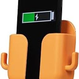 theKiteco. Wall Mounted Mobile Stand Storage Case for Remote, Wall Mounted Mobile Stand/Multi Purpose Stand with Hole for Phone Charging - Orange-picture-21