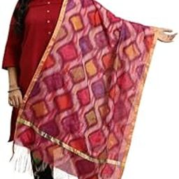 varanga Magenta Net Embroidered Dupatta-picture-0