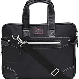 Rompack Laptop Messenger Office Sling Bag with 15.6" Laptop Compartment Shoulder Bag with Expandable Storage, Polyester & PU Trims, Quick Access Pockets (12L) Black-picture-20