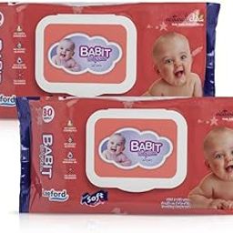 Babit Baby Care Wet Wipes with Lid Alcohol-Free, Paraben-Free Enriched with Glycerin & Aloe Vera Extract Soft & Gentle on Newborn Baby Skin Pack of 2 (80 Wipes each pack)-image-49