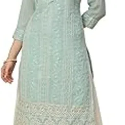 ratan Women's Georgette Anarkali Lucknowi Chikankari Ethnic Wear Kurta-picture-5