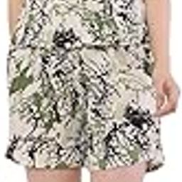 Women's Geometric Print Romper, Sleeveless Summer Playsuit with Tie Straps, Black Multi-Pattern-image-12
