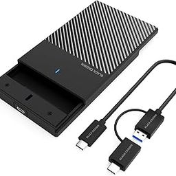 BLACK CROWN 2.5 Inch SATA Type C 3.1 HDD/SSD 6GBPS Speed Portable External Enclosure, 7mm and 9.5mm, Tool-Free Design, Supports UASP Max 6TB. (Type C)(Black)-image-32