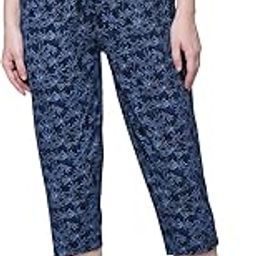 Womens printed pure cotton relaxed fit lounge capri-image-49