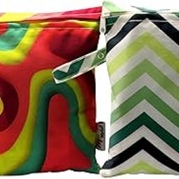 MY FAV Diaper Wet Dry Pouch with Zipper, Reusable & Washable Organizer Bag for Travel, Beach, Pool, Stroller, Diapers, Dirty Gym Clothes, Wet Swimsuits, Toiletries- Pack of 2 (Style 1)-image-91