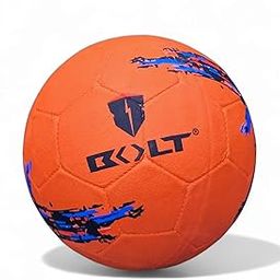 BOLT Thunder Football | Rubberized Moulded | Suitable for Hard Ground Without Grass | Training Ball | Soccer Ball | for Men/Women | Football Size - 5 (RED)-picture-16