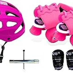 Jaspo Toddlers Baby Kids Junior Intact Adjustable Roller Skates Combo (Suitable for Age Group Up to 5 Years, Derby Dolls Intact, Unisex, Speed Wheel, Multicolor)-5