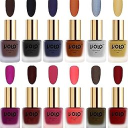 Volo Velvet Dull Matte Nail Polish Combo in Wholesale Rate(Chocolate Brown, Black, Russian Navy Blue, Metallic Coral, Metallic Silver, Metallic Golden, Magenta, Maroon 96 ml) Pack of 12-image-66