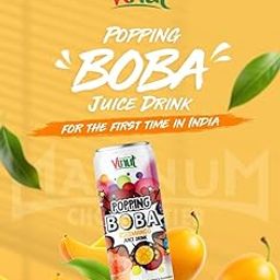 Vinut Mango Popping Boba Juice Can | 320ml Can | Pack of 2 | Double Bubbles Double Mazaa-31
