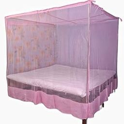 Multicolor Soft Cotton Mosquito net Double Bet kung Size (7x8, Pink)-28
