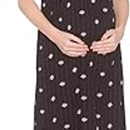 Women's Cotton All Over Print Midi Maternity Nighty-image-98