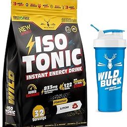 WILD BUCK Isotonic Instant Energy Drink Formula,Workout Electrolyte Energy Drink With Anabolic Stack 2:1:1 Bcaa,Dextrose Monohydrate & L-Glutamine|833Mg Electrolytes [32 Servings,Litchi Flavor]-17