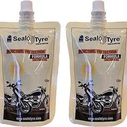 Sealotyre Anti Puncture Tubeless Tyre Sealant | Instant Puncture Repair for Scooters | Anti-Leak Formula | Gel Based Puncture Solution Combo Pack of 2 (125ml) Pouch-23
