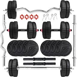 BULLAR Premium 2.0 Home Gym Set, Home Gym Equipments for Men, Home Gym Kit with 8 to 30Kg Weight Plates,3ft curl & 3ft St Rod, 1 Pair of Dumbbell rods (16 KG)-6