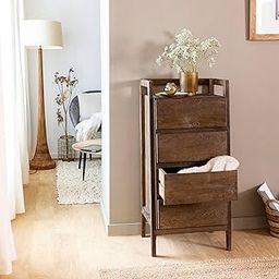 MANGO TRUNK Wooden Chest of Four Drawers | Living Room | Grey Colour | Chest of DRAWER'S | Wood Sand Blast | 50X40X105 CMS-image-77