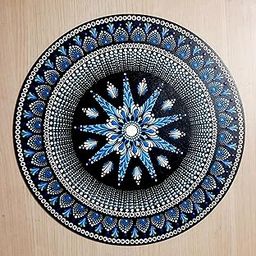 Amrita Creation Mandala Art - Acrylic Paint on MDF Board - 12 Inch Round Wall Art for Living Room-image-91