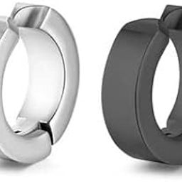 Combo Of Mens Stainless Steel Clip on Stud Earrings For Mens And Boys (Pack Of 2 Pieces)-image-11