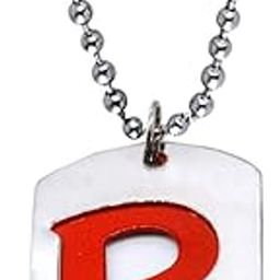 Men Women Intial Letter R Alphabet Locket with Chain Red and Silver Stainless Steel Pendant Necklace for Men Women-image-99