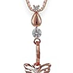 925 Silver Rose Gold Plated Shining Butterfly Earrings Pendant with Link Chain | Gifts for Women & Girls-22
