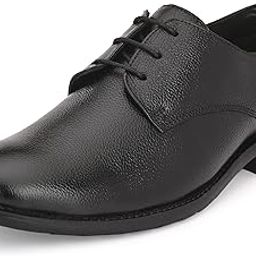 Men's Full Grain Leather Derby Lace Up Formal Shoes | Anti Skid Sole & Waxed Laces |Antimicrobial & Heat-insulating | Separate Toe Cap & Padded Collar | Shoes for Office & Parties(034.035.036)-image-10