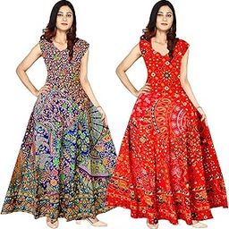 Women's Cotton Digital Printed Anarkali Long Gown Combo of 2cs I-picture-47