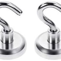 PERLMAN Magnetic Hooks Hangers, Heavy Duty Earth Magnets with Hook for Refrigerator, Hanging, Kitchen, Home, Workplace, Office and Garage - (16 MM, Pack of 2)-image-16