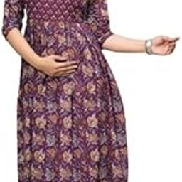 Women's Cotton Floral Printed Anarkali Maternity Feeding Kurti-image-40