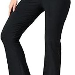 Women's High-Waist Stretchable Flared Pants | Boot Cut Flared Tights Pants for Workout with Free Headband-image-44