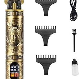 SURKER SK-992B Professional Digital Display Zero Gapped Pro Li Outliner Rechargeable Electric Cordless Hair Clipper Grooming Kit T-Blade Close Cutting 0mm Bald Head Clipper 120 min Runtime, GOLD B-image-28