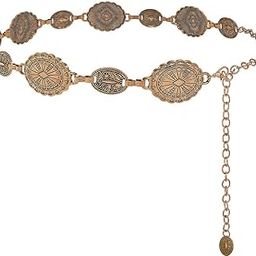 Waist Belt for Women Metal Concho Hip Belt for women Saree Waist Belt Adjustable Boho Western Fashion Saree Belt Chain Belts for Dresses, Jeans, Skirts-image-82