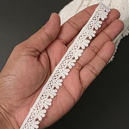 EmbroideryMaterial Kinari White Cotton Trim Laces and Borders Material for Saree Border, Suit, Kurta, Dupatta, Blouse, Gown, Lehenga & Neckline (10 Meters, 1.5 CM Wide)-14