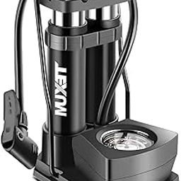 Texum Portable High Pressure Double Cylinder Foot Activated Air Pump Compressor Air Pump for Car, Bike, Bicycle, Football Pump fits Universal Presta and Schrader-24