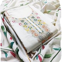 Women's Banarsi Jacquard Unstitched Salwar Suit Dress Material With Brush Print Dupatta (Free Size)-image-109