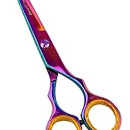 DANIAL Professional Barber Scissors - 420C Japanese Stainless Steel Hair Cutting Scissors for Men and Women - Multicolor Titanium Coated - 6.5 Inches-picture-19