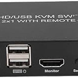 KVM Switch 4 Ports USB 2.0 1 Monitors 2 Computers, 4K HD Multimedia Interface and Type-C Port Input, for Home Theater, Entertainment, Device Compatible-8