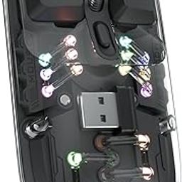 Portronics Toad 5 Transparent Bluetooth Mouse with 2.4 GHz & BT 5.3 Dual Wireless, Rechargeable, RGB Lights, Connect 3 Devices, Sleek Design for Laptop, Smartphone, Tablet (Black)-5
