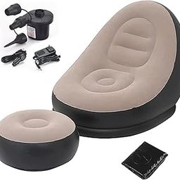 Inflatable Sofa with Household Air Pump - OKSTENCK Air Inflatable Sofa Couch Chair with Footstool for Indoor&Outdoor in Livingroom, Bedroom, Readingroom Office, Balcony, Garden, Courtyard-32