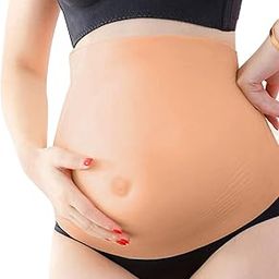 Fake Pregnant Belly, Skin Color Artificial Belly, Pregnant Silicone Simulation Fake Belly Tummy False Tummy for Cross Dressing Actor Prop Cosplay Actor Model Pregnancy Show Props(M)-image-13