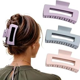 ANNA CREATIONS 3 Pcs Large Matte Hair Claw Clips Long Jaw Clutches Hair Accessories for Women and Girls-1