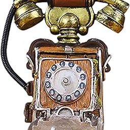 UJEAVETTE Phone Model Large Creative Resin Vintage Rotary Telephone for Cafe Bar Store E01-26