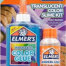 Elmer's Translucent Color Slime Making Kit with Blue Washable Glue (147 ml) & Magical Liquid Activator (68 ml), 2 Count-picture-23