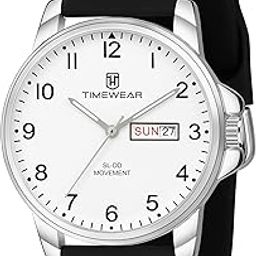Analog New Track Number Dial, Day Date Functioning, Silicone Strap Watch for Men-0