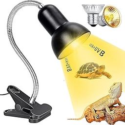 BURAQ BL-F02 Base Reptile Heat Lamp, 25W UVA | UVB Turtle Basking Light with Holder & 2 Bulbs Full Spectrum Sun Lamp,UV Light For Turtle, Amphibious, Aquarium Tank, Reptiles (25W)-23